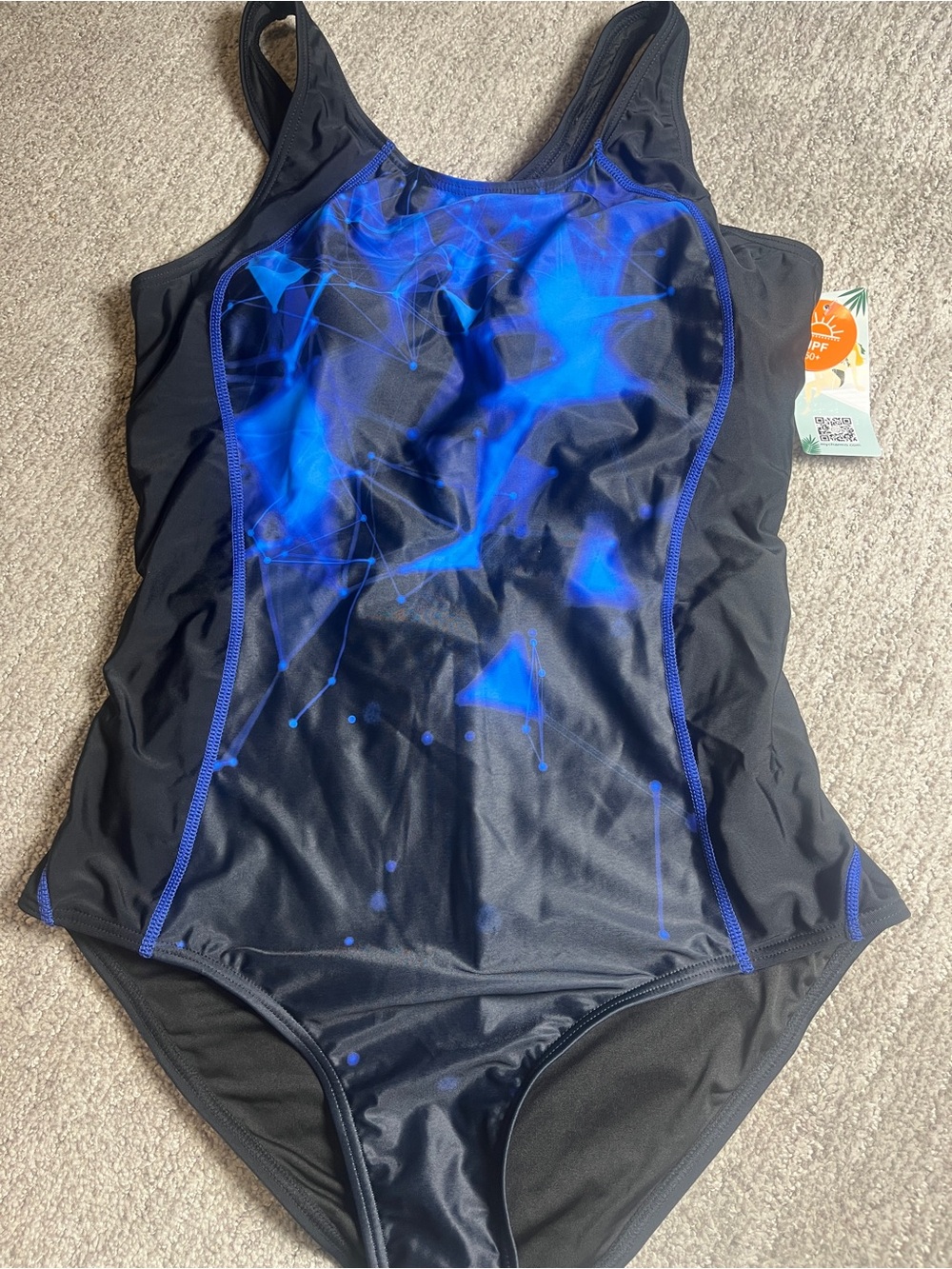 One Piece Athletic Modest Sport Bathing Suit L. 655/bb17-1:v - Picture 4 of 6